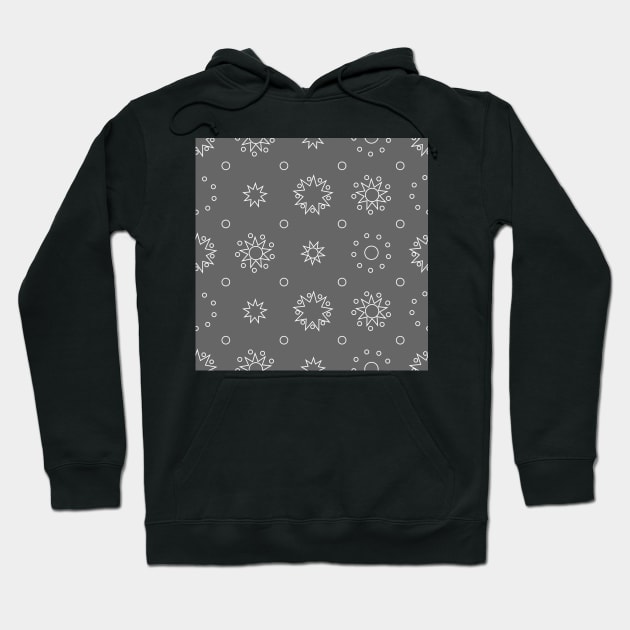 Suns and Dots White Lines on Grey Repeat 5748 Hoodie by ArtticArlo